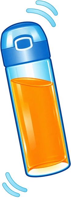 Bottle of clear orange FlyWell drink