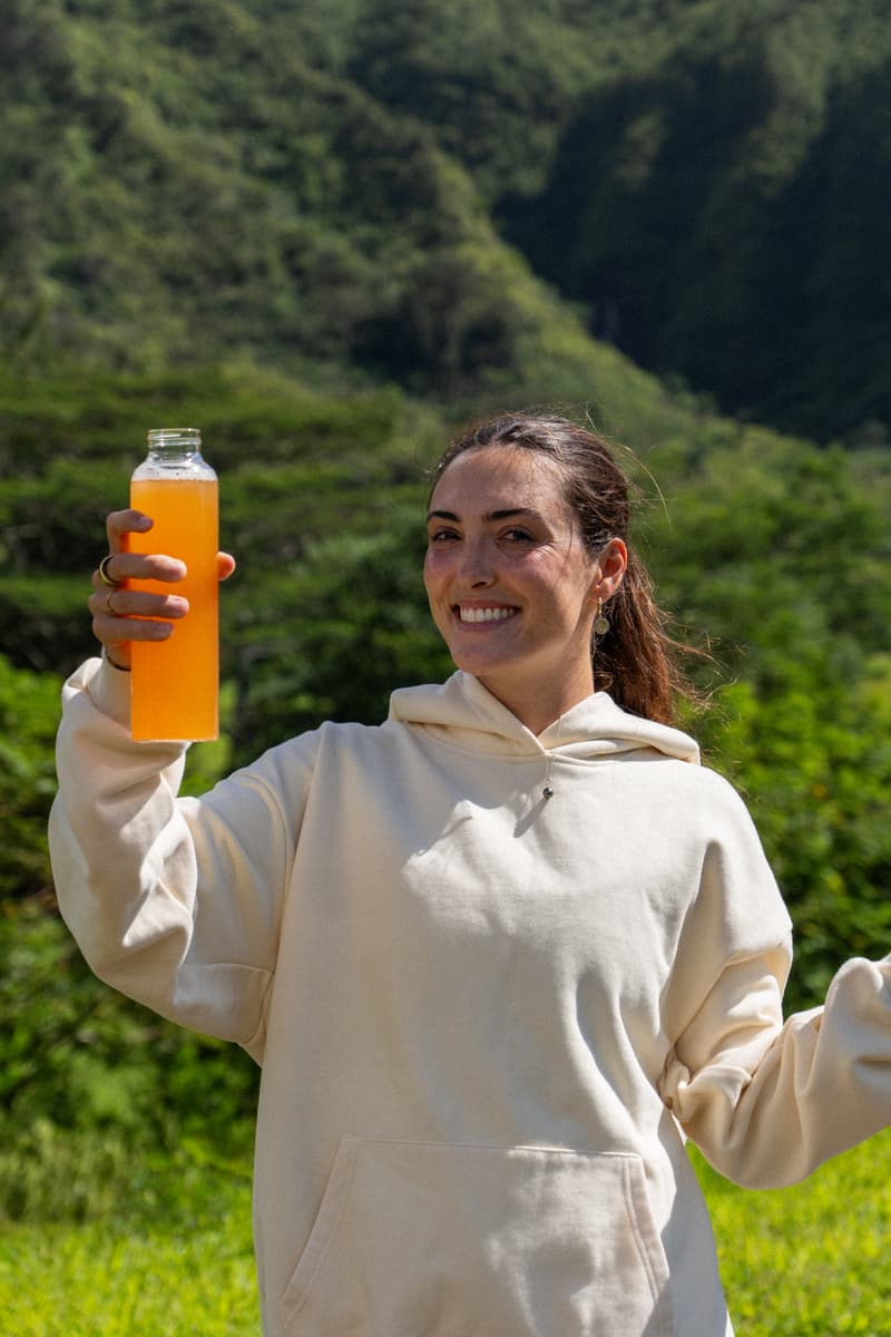 FlyWell hoodie and travel tonic outdoors