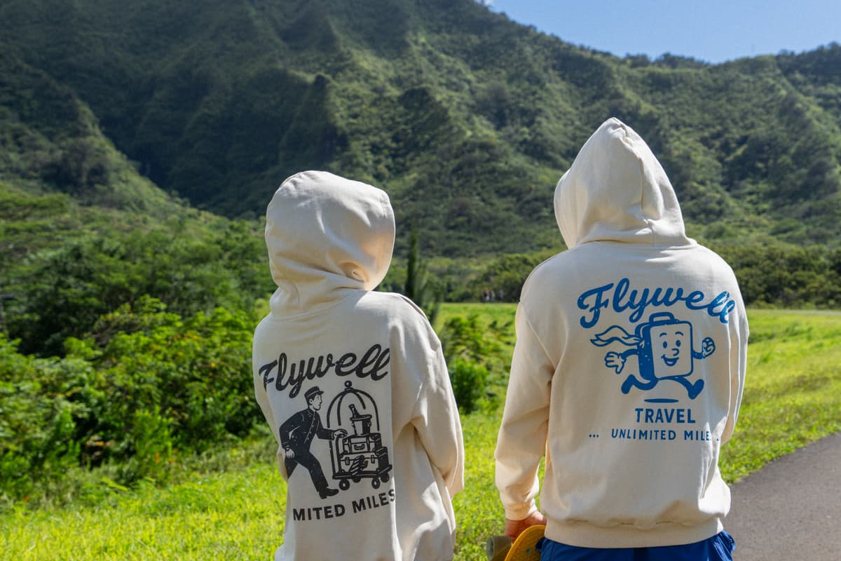 Mr Suitcase and The Bellhop hoodies in the mountains