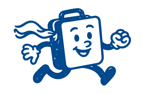 FlyWell suitcase mascot